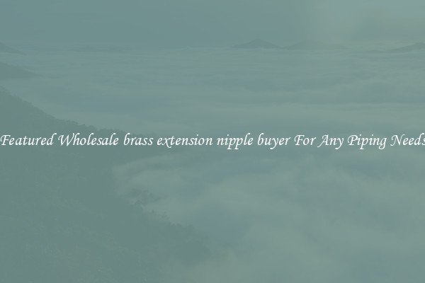 Featured Wholesale brass extension nipple buyer For Any Piping Needs