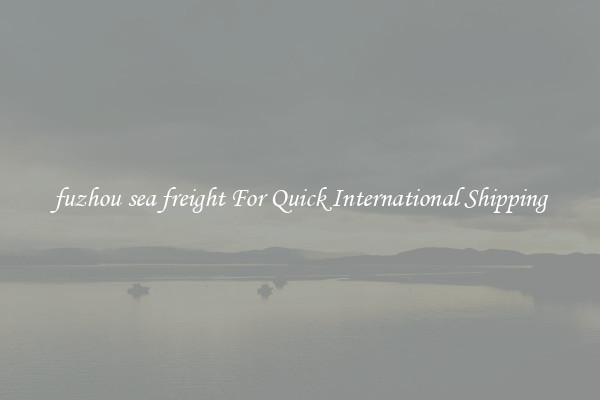 fuzhou sea freight For Quick International Shipping